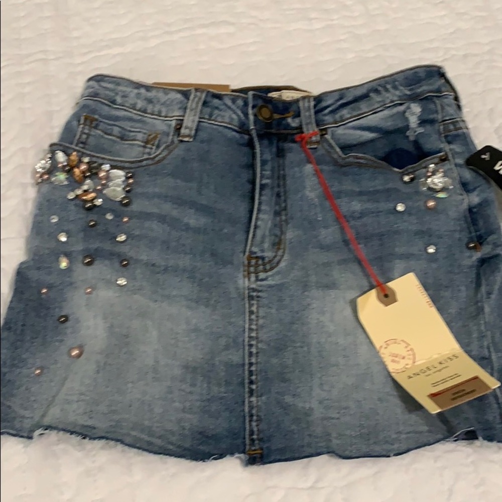 Angel kiss Denim mini skirt